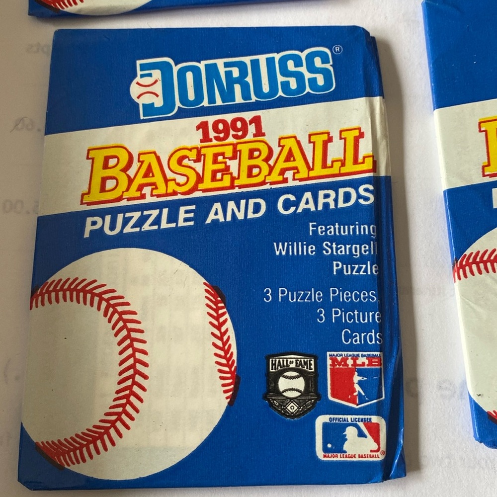 1991 Donruss Puzzle Pieces & 3 Picture Cards, Unopened 4 Waxed Packs $15